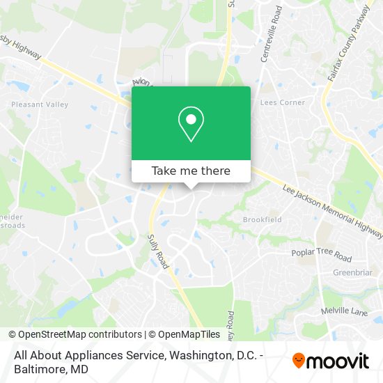Mapa de All About Appliances Service