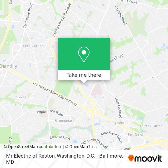 Mr Electric of Reston map