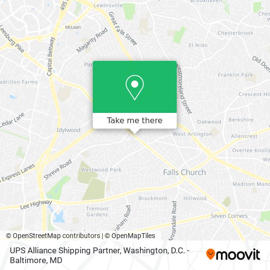 Mapa de UPS Alliance Shipping Partner