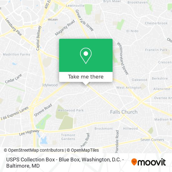 Mapa de USPS Collection Box - Blue Box