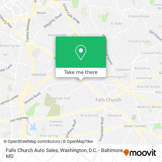 Falls Church Auto Sales map