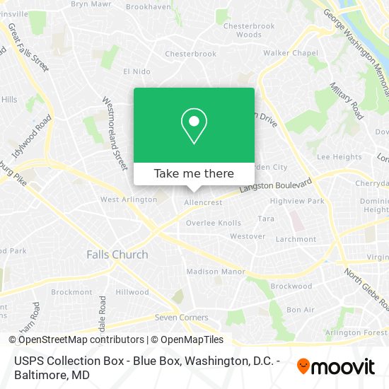 Mapa de USPS Collection Box - Blue Box