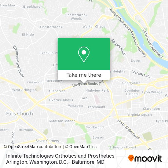 Infinite Technologies Orthotics and Prosthetics -Arlington map