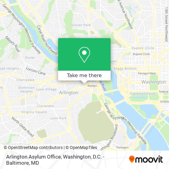 Arlington Asylum Office map