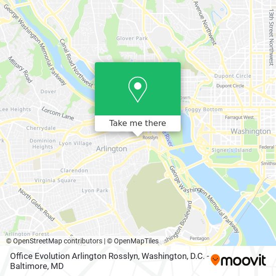 Mapa de Office Evolution Arlington Rosslyn