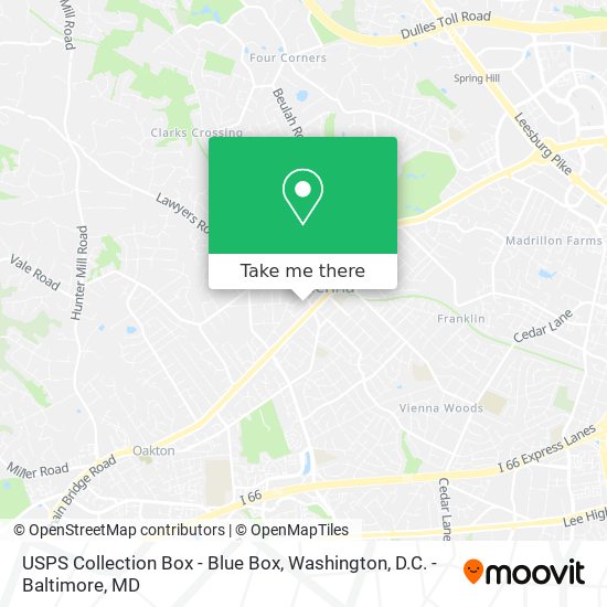 Mapa de USPS Collection Box - Blue Box