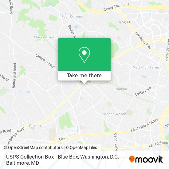 Mapa de USPS Collection Box - Blue Box