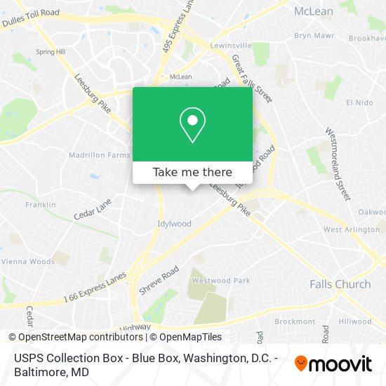 USPS Collection Box - Blue Box map