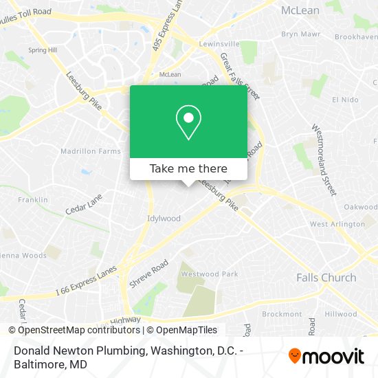 Mapa de Donald Newton Plumbing