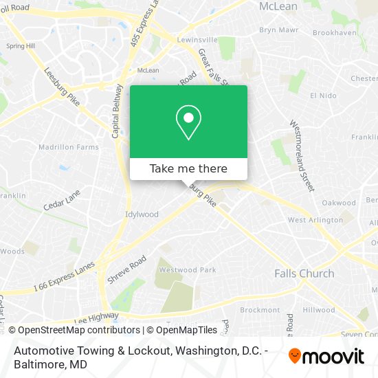 Mapa de Automotive Towing & Lockout