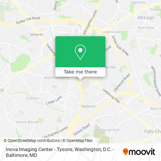 Inova Imaging Center - Tysons map