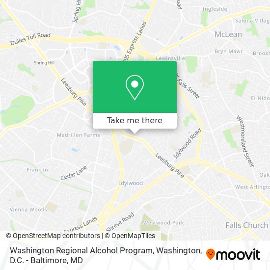 Washington Regional Alcohol Program map