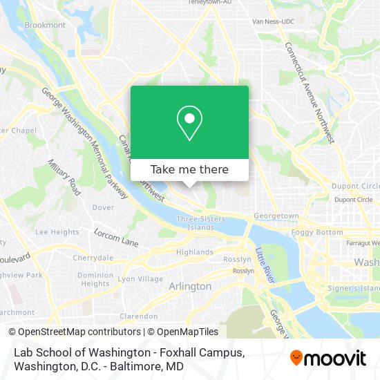 Mapa de Lab School of Washington - Foxhall Campus