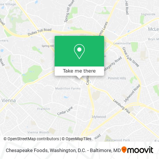 Chesapeake Foods map