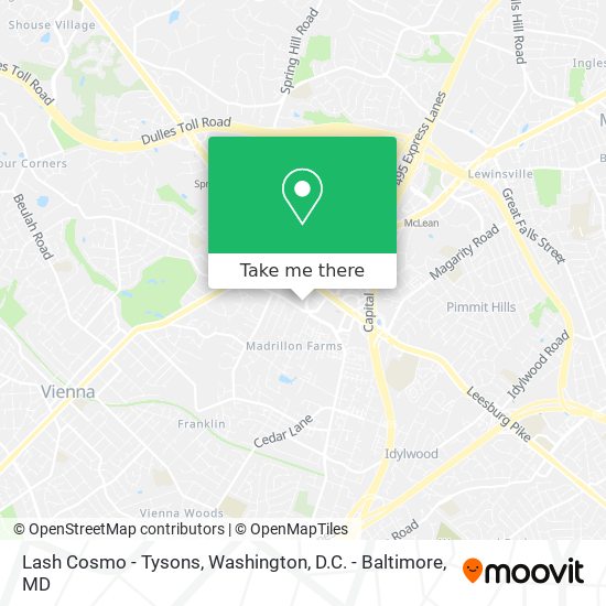 Lash Cosmo - Tysons map