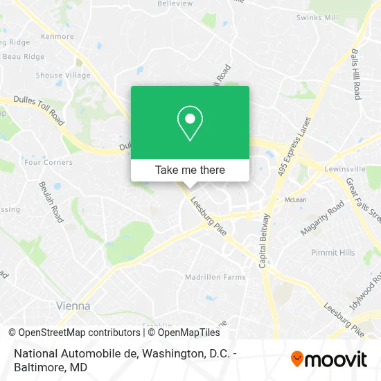 National Automobile de map