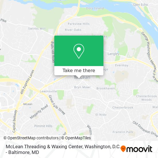 McLean Threading & Waxing Center map
