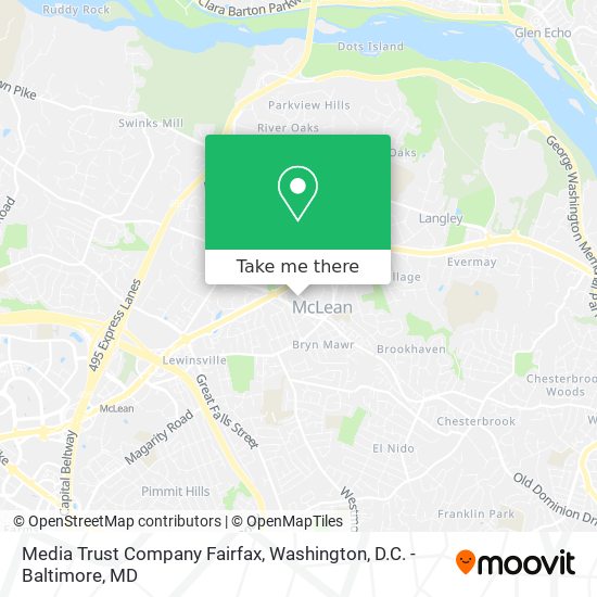 Media Trust Company Fairfax map