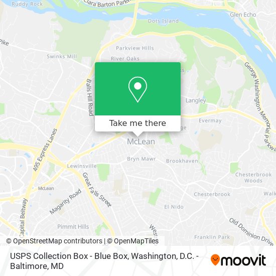 USPS Collection Box - Blue Box map