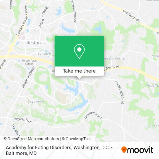 Academy for Eating Disorders map