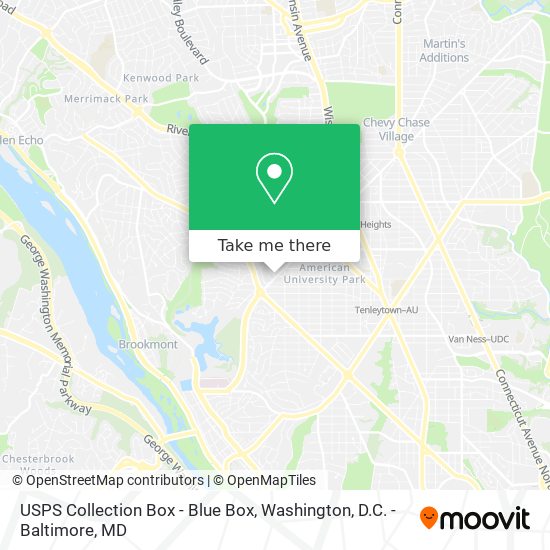 USPS Collection Box - Blue Box map