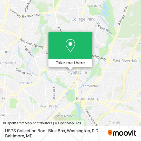 Mapa de USPS Collection Box - Blue Box