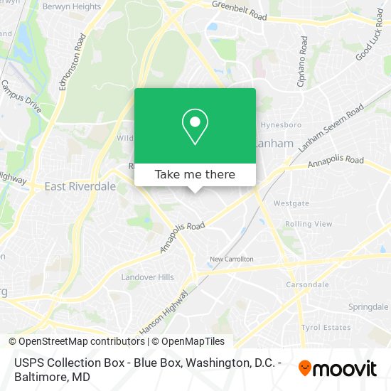 Mapa de USPS Collection Box - Blue Box