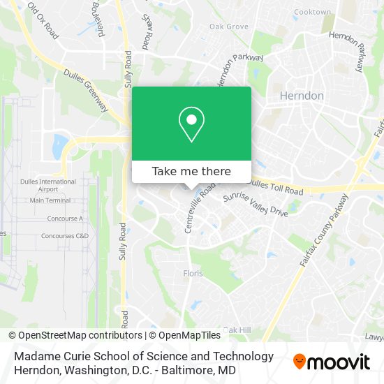 Mapa de Madame Curie School of Science and Technology Herndon