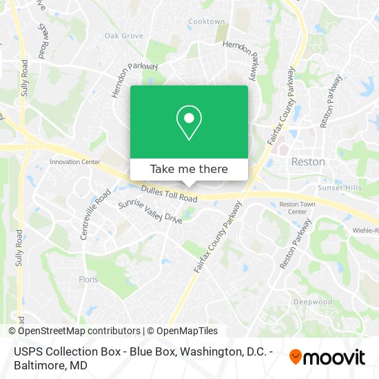 Mapa de USPS Collection Box - Blue Box