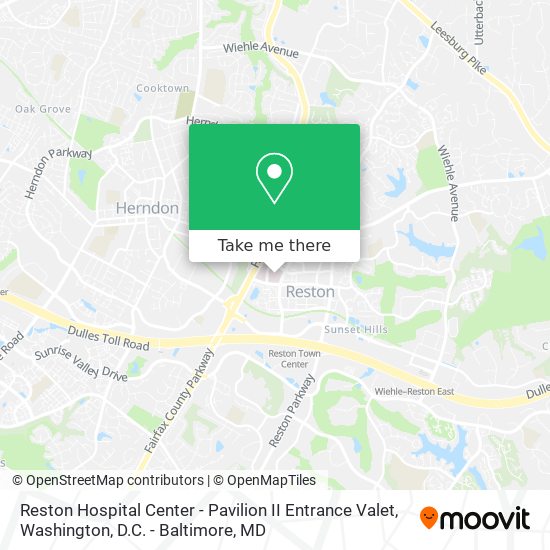 Mapa de Reston Hospital Center - Pavilion II Entrance Valet