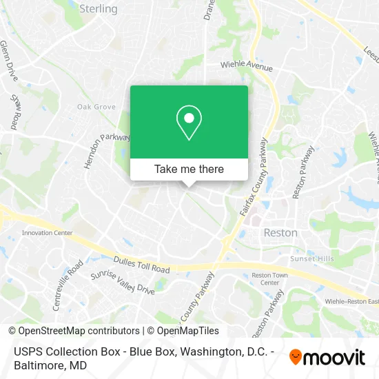 Mapa de USPS Collection Box - Blue Box