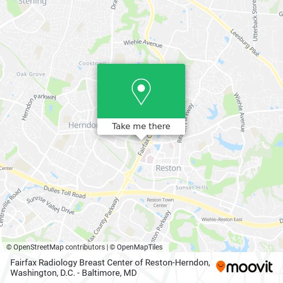 Mapa de Fairfax Radiology Breast Center of Reston-Herndon