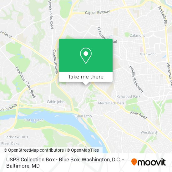 Mapa de USPS Collection Box - Blue Box