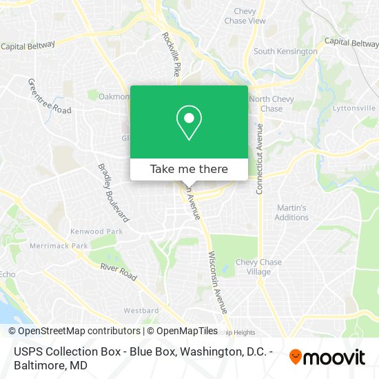 USPS Collection Box - Blue Box map