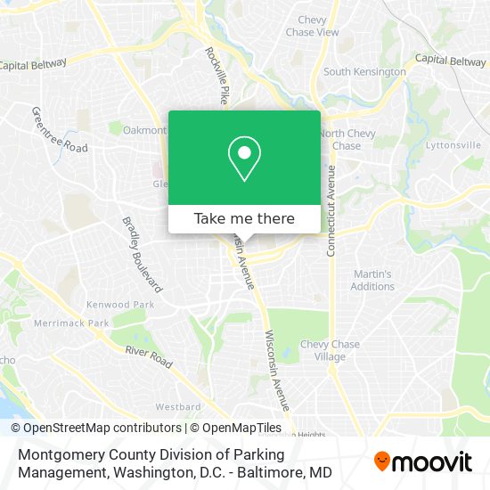 Montgomery County Division of Parking Management map