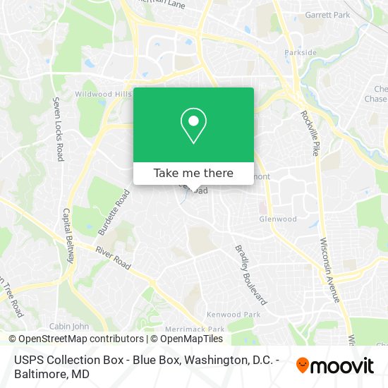 Mapa de USPS Collection Box - Blue Box