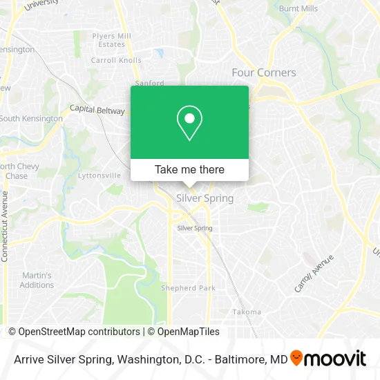 Arrive Silver Spring map