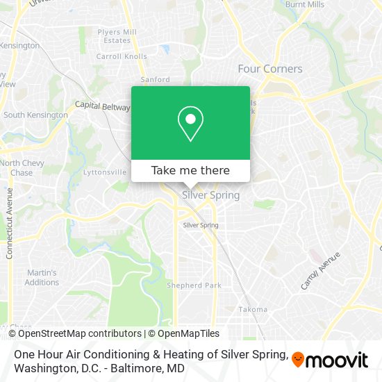 Mapa de One Hour Air Conditioning & Heating of Silver Spring