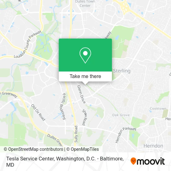 Mapa de Tesla Service Center