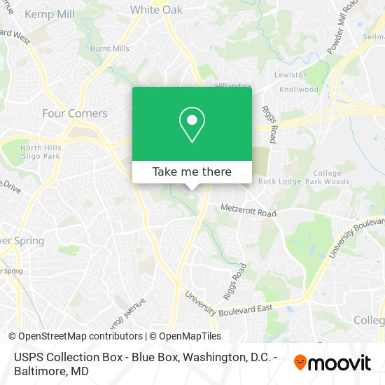 Mapa de USPS Collection Box - Blue Box