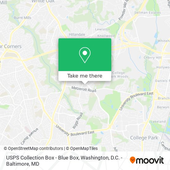 Mapa de USPS Collection Box - Blue Box