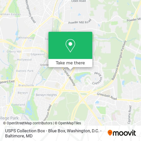 USPS Collection Box - Blue Box map