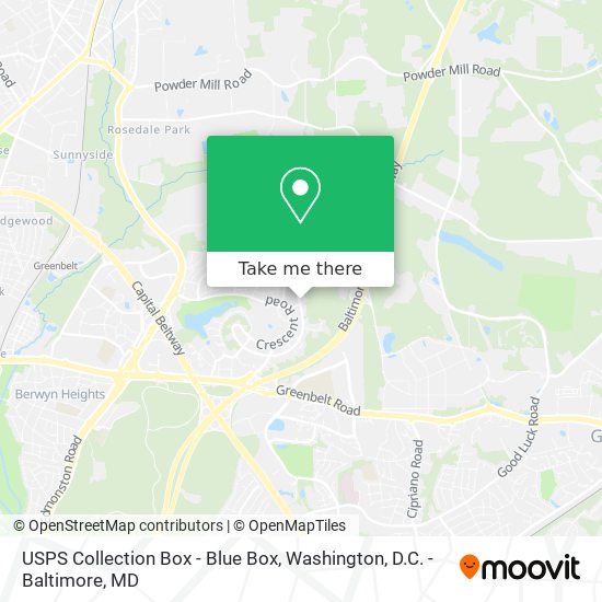 Mapa de USPS Collection Box - Blue Box