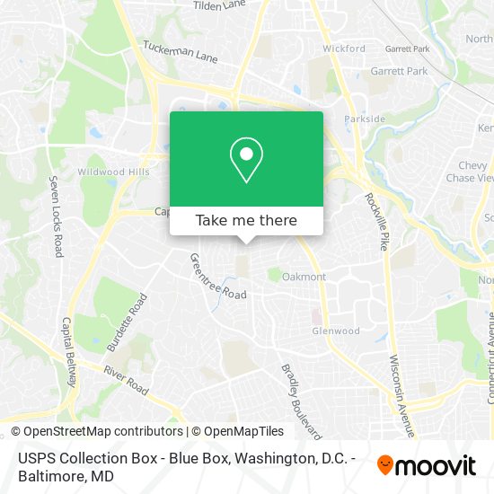 USPS Collection Box - Blue Box map