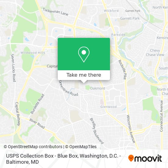 USPS Collection Box - Blue Box map