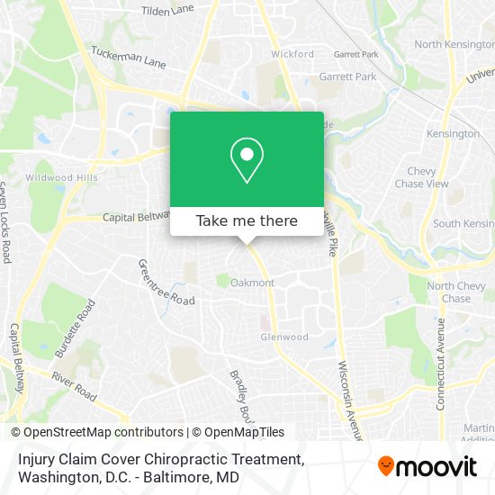 Mapa de Injury Claim Cover Chiropractic Treatment