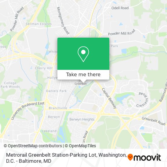 Metrorail Greenbelt Station-Parking Lot map