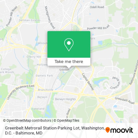 Greenbelt Metrorail Station-Parking Lot map