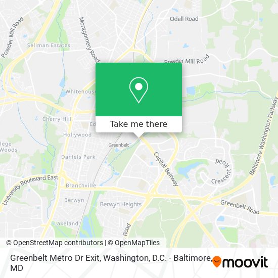 Greenbelt Metro Dr Exit map