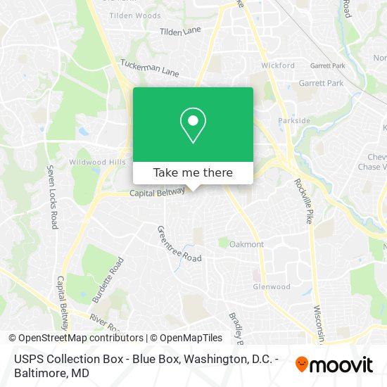 Mapa de USPS Collection Box - Blue Box